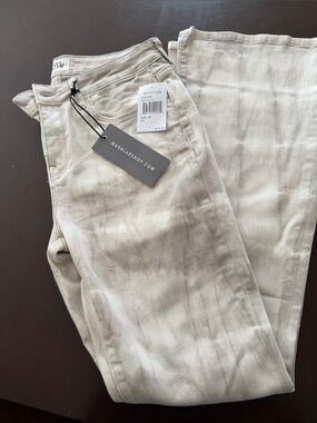 Wash lab Women’s Beige Bell  bottom Leg Pants Mottie  dye size 29 waist